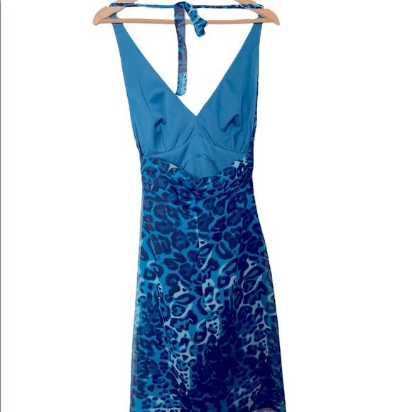 🐆Fierce Blue leopard print Le Château dress - Picture 3 of 5